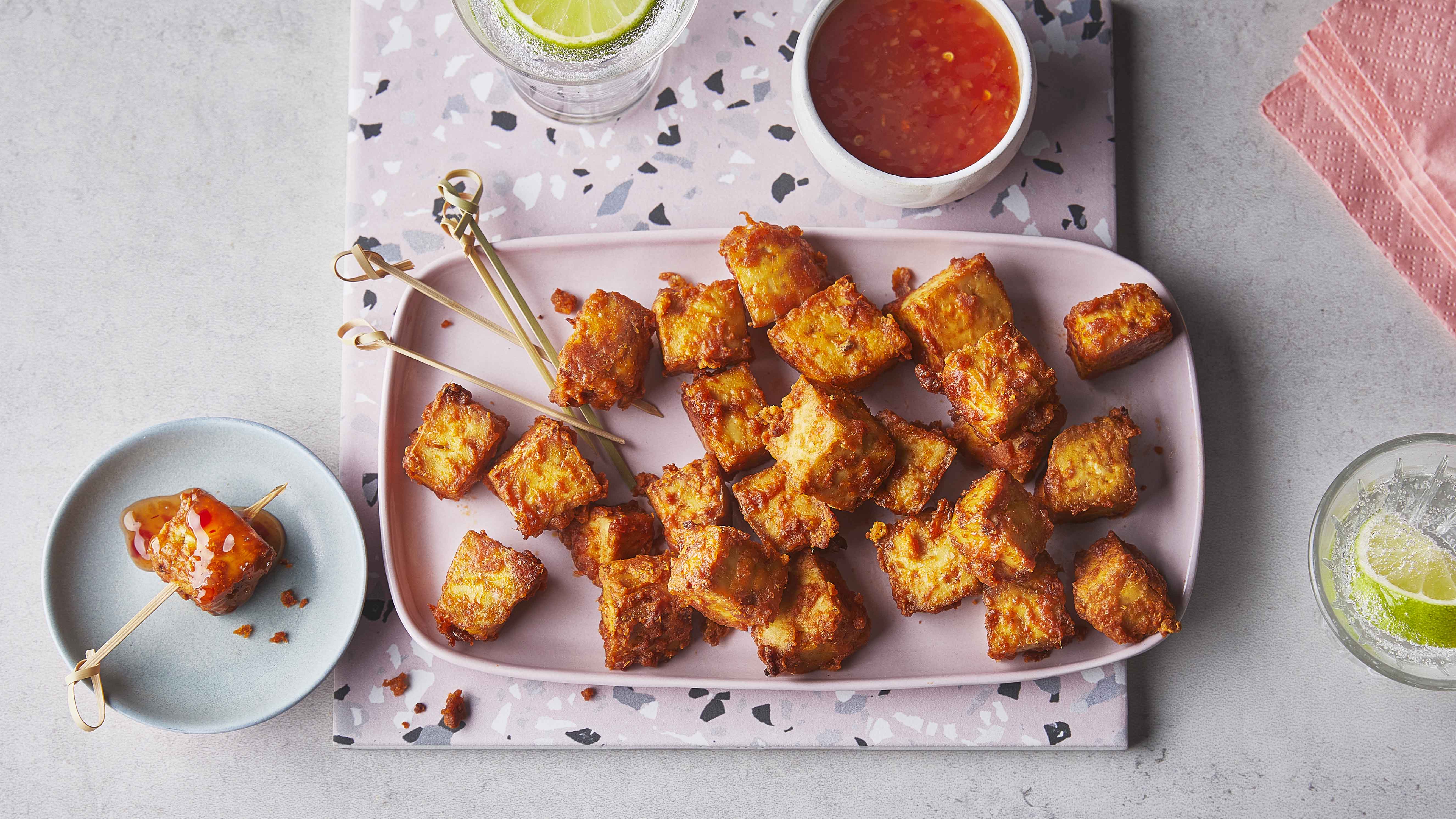 Tofu Crispy Renyah: Gambar menampilkan potongan tahu yang digoreng hingga renyah