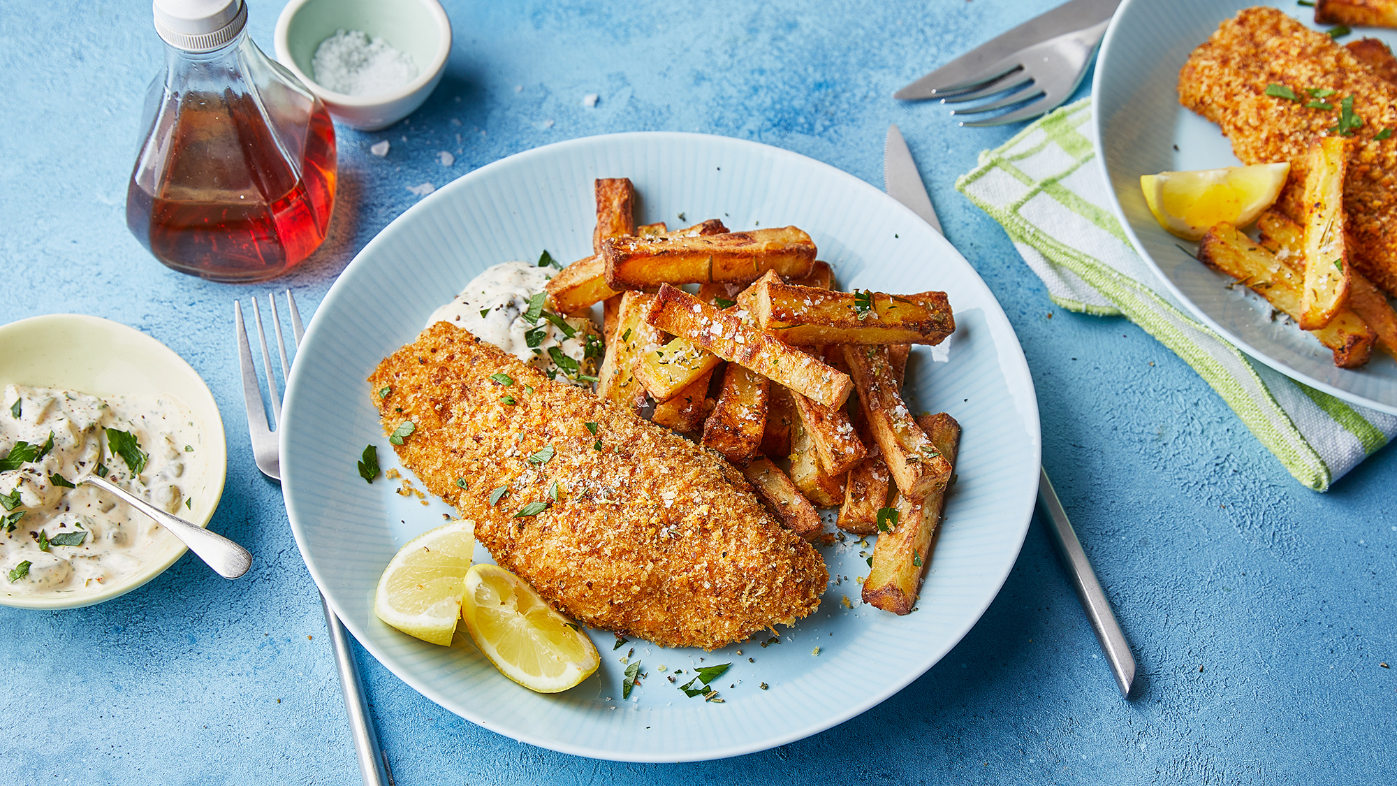 Air Fryer Fish And Chips With Tartare