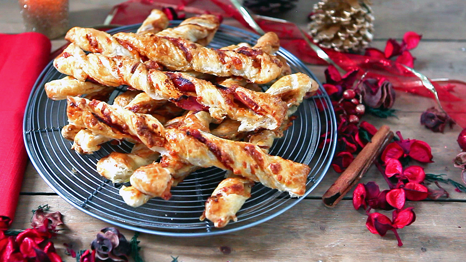 Cheese and chorizo twists-image