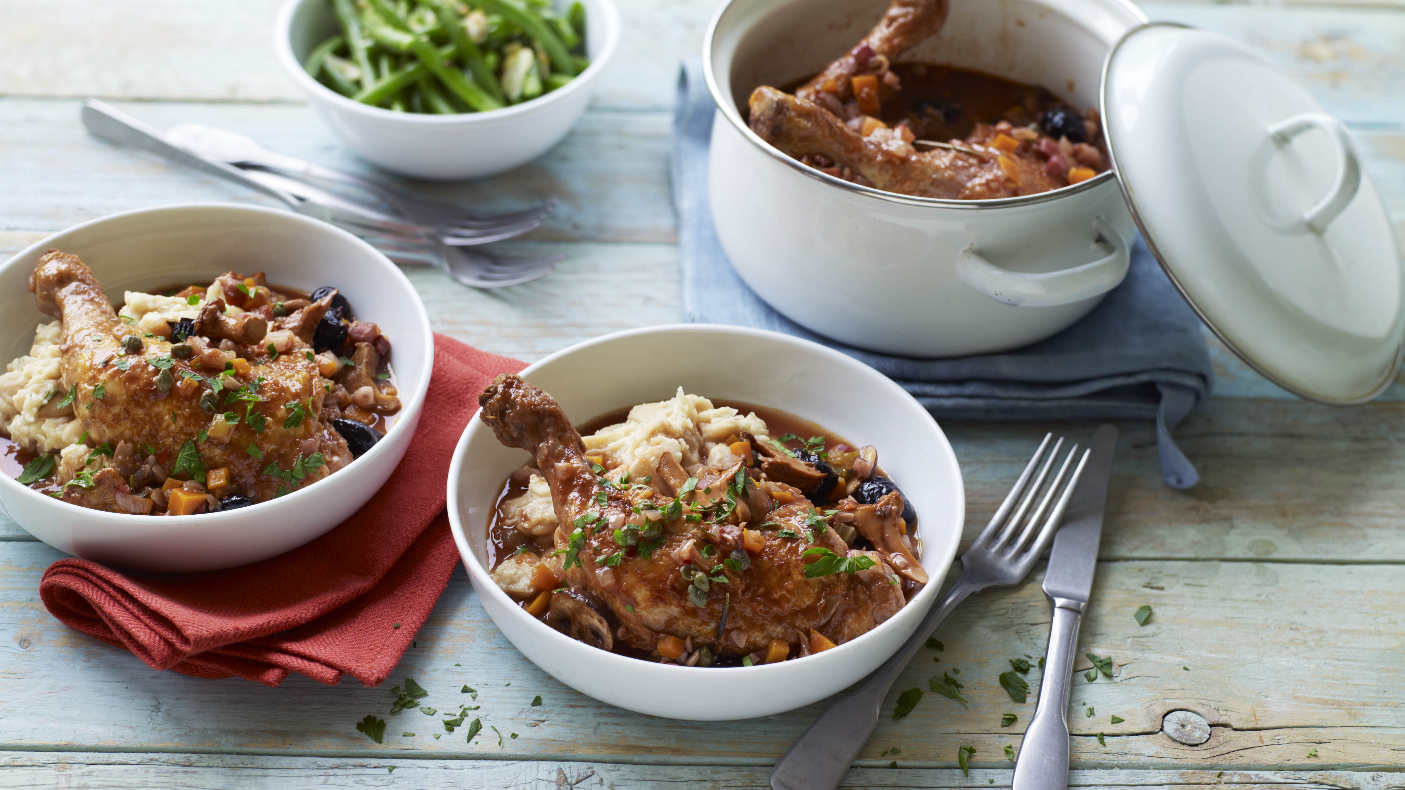 Chicken Cacciatore With White Bean Mash Recipe Bbc Food