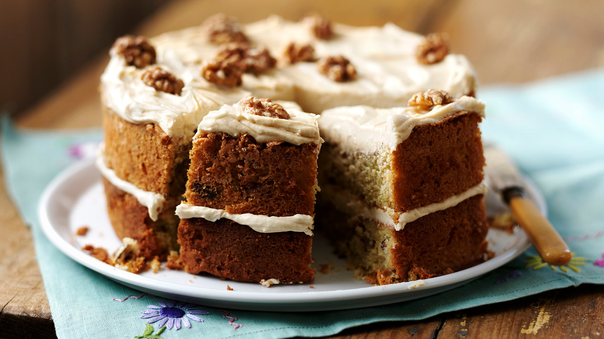 Traditional Fruit Cake With Raisins And Nuts On A Black Table. Copy Space.  Stock Photo, Picture And Royalty Free Image. Image 196518864.