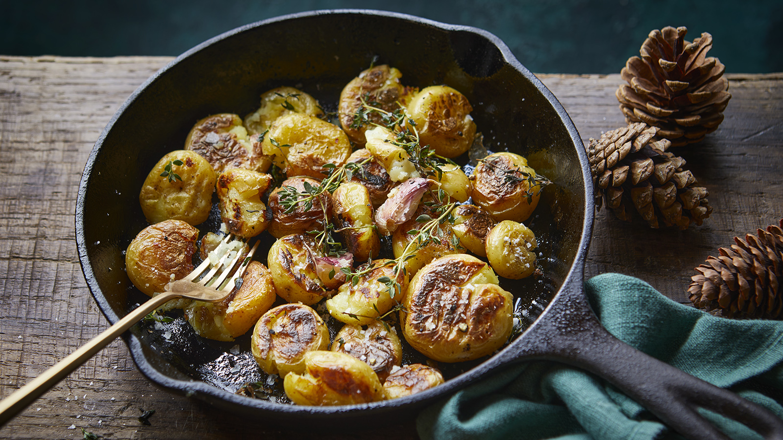 Panfried Smashed Potatoes Recipe