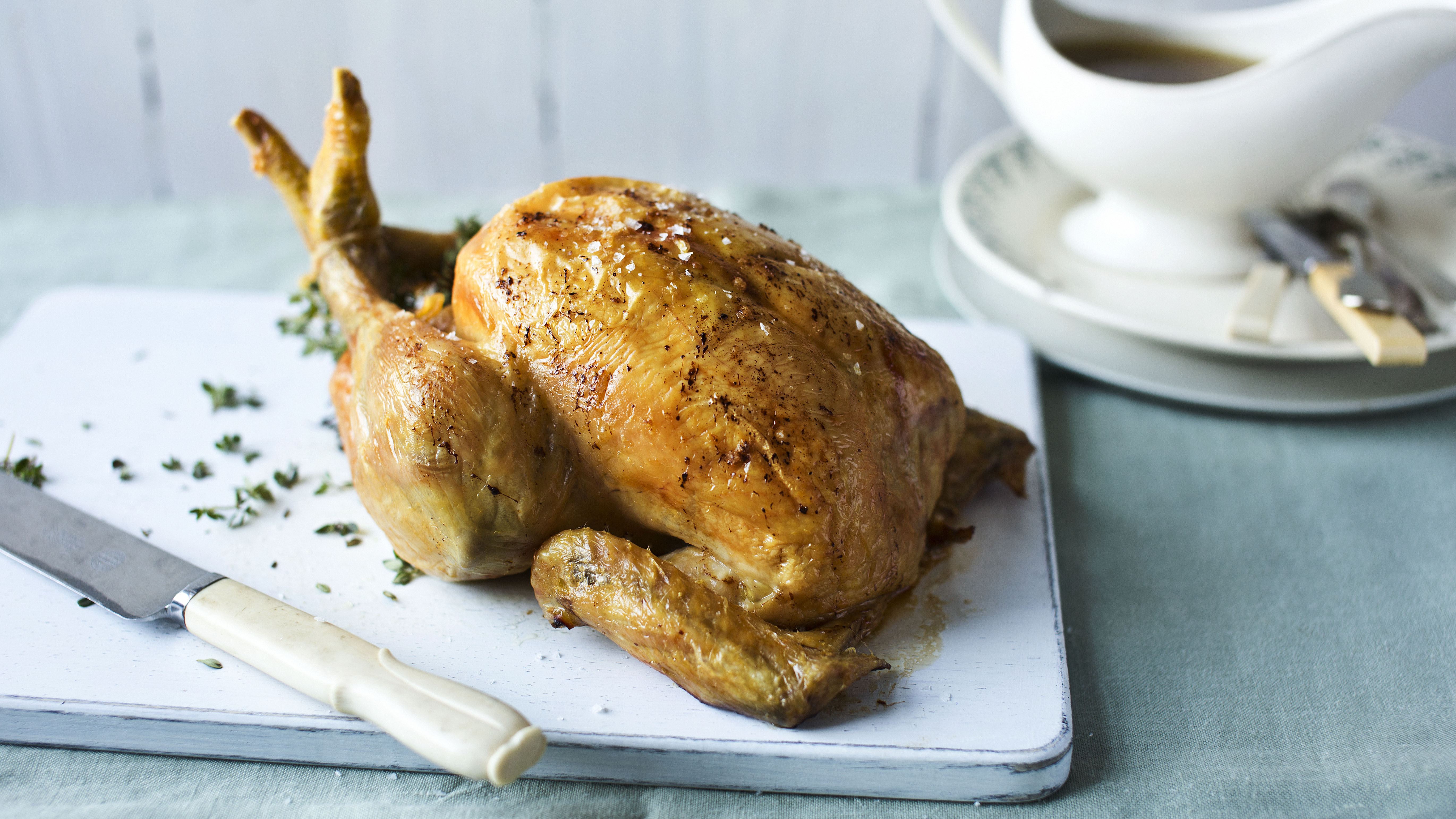 Slow-cooked roast chicken with gravy recipe - BBC Food