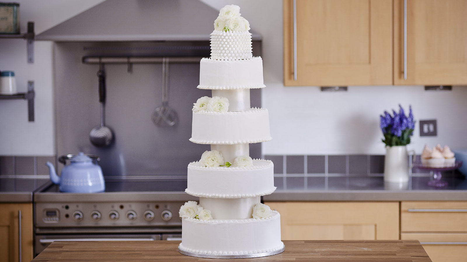 Extravagant five-tiered wedding cake recipe - BBC Food