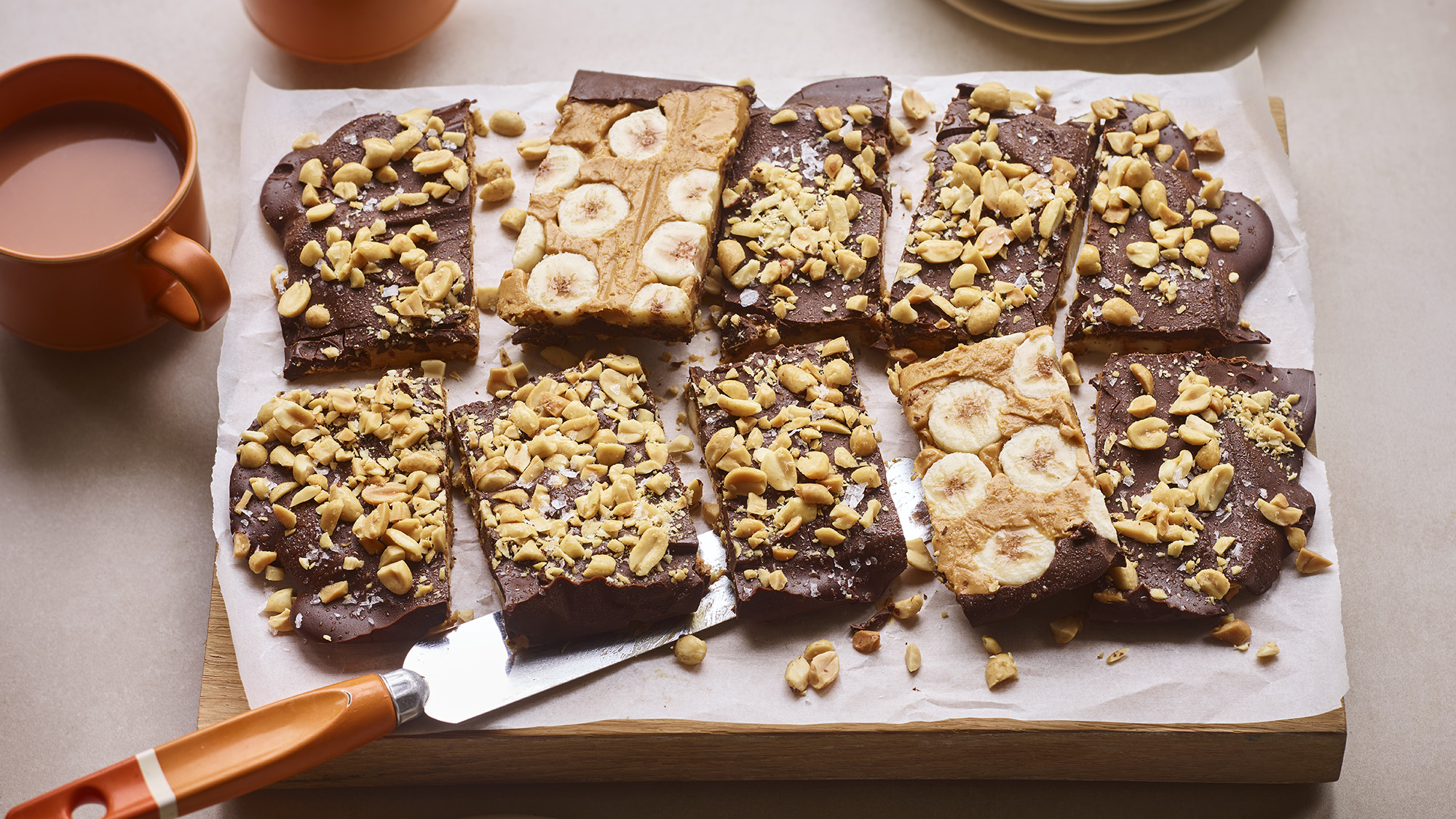 Frozen banana and peanut bark -image