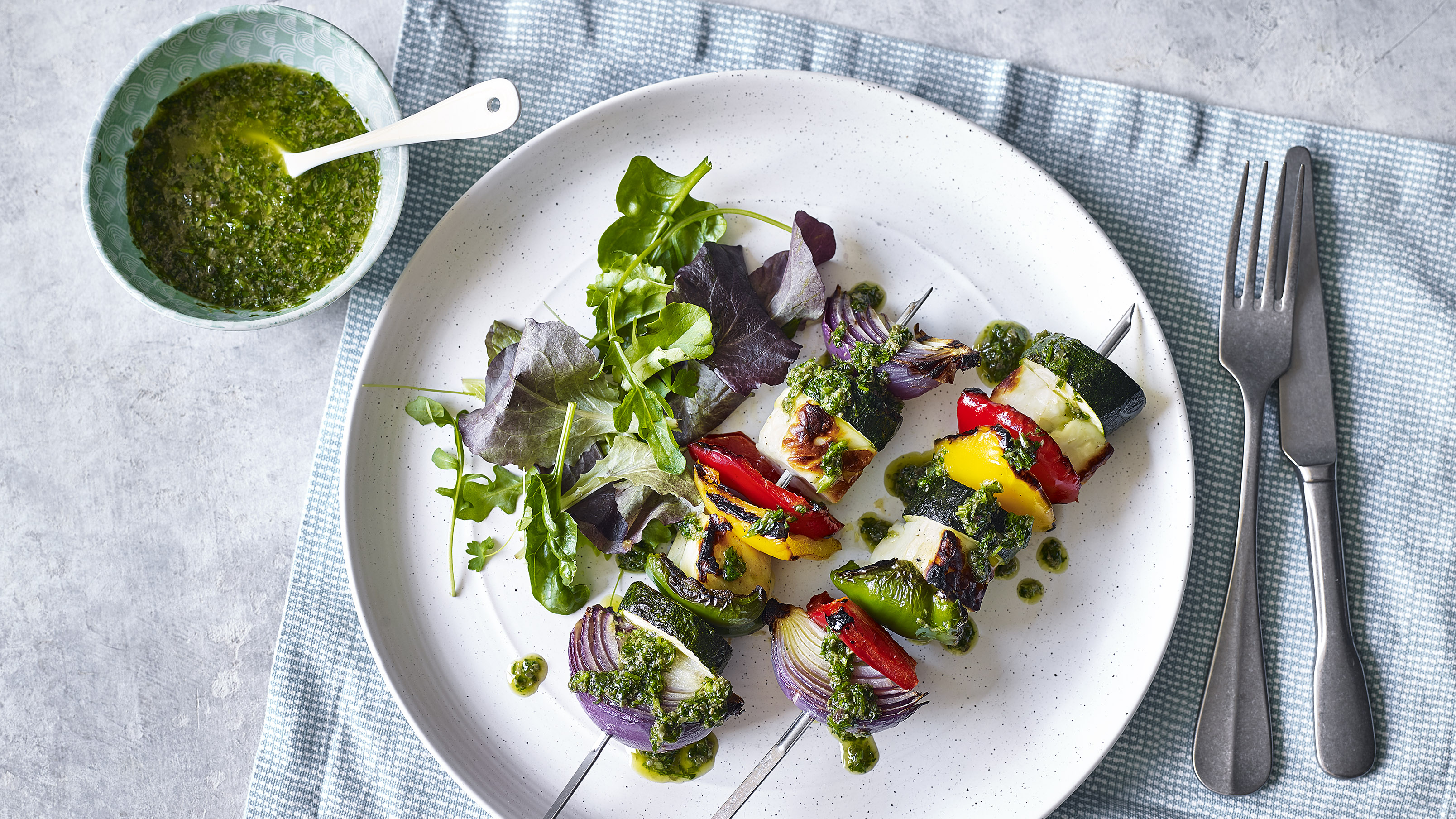 Halloumi and Vegetable Skewers Recipe