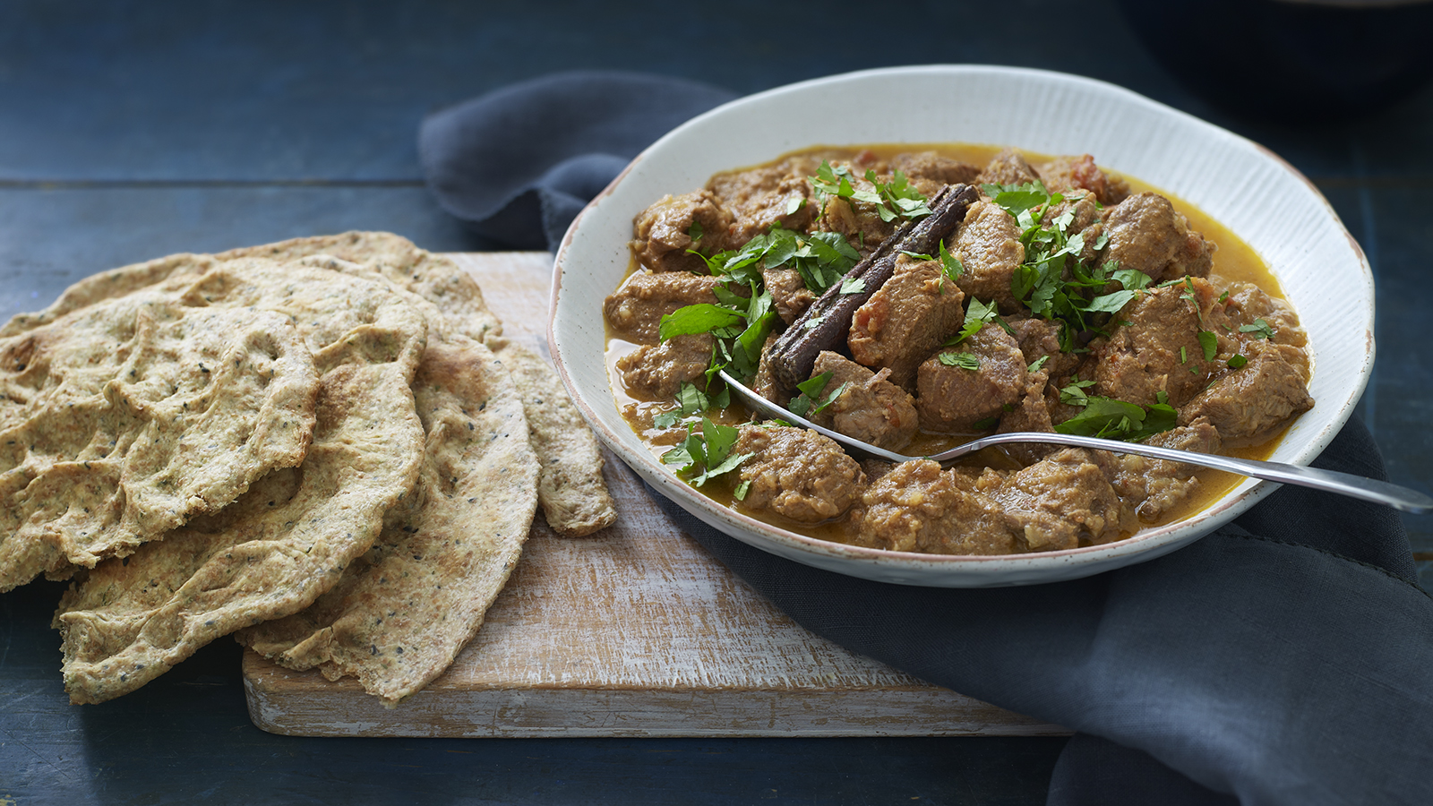 Lamb curry with khooba roti recipe