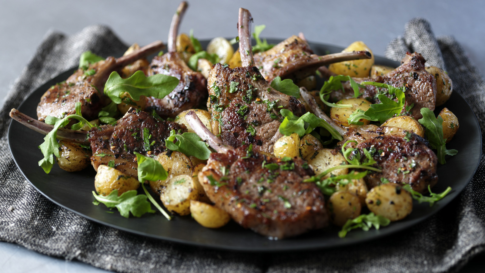 Lamb Cutlets With Mint Chilli And Golden Potatoes Recipe Bbc Food