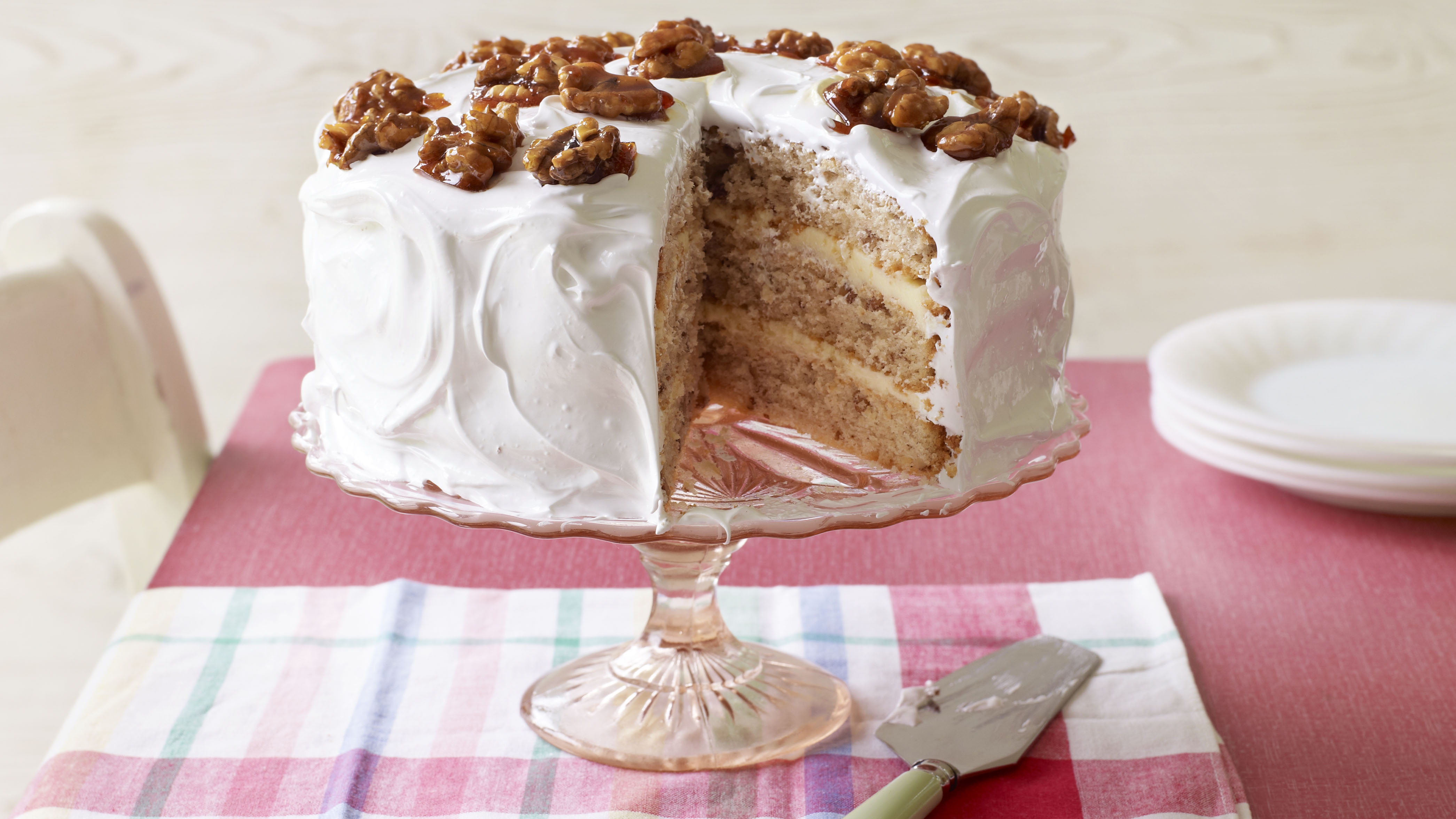 Mary S Frosted Walnut Layer Cake Recipe Bbc Food