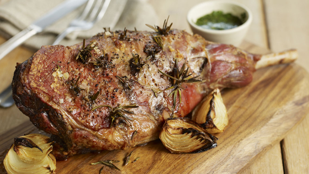 Roast leg of lamb with rosemary and garlic recipe - BBC Food