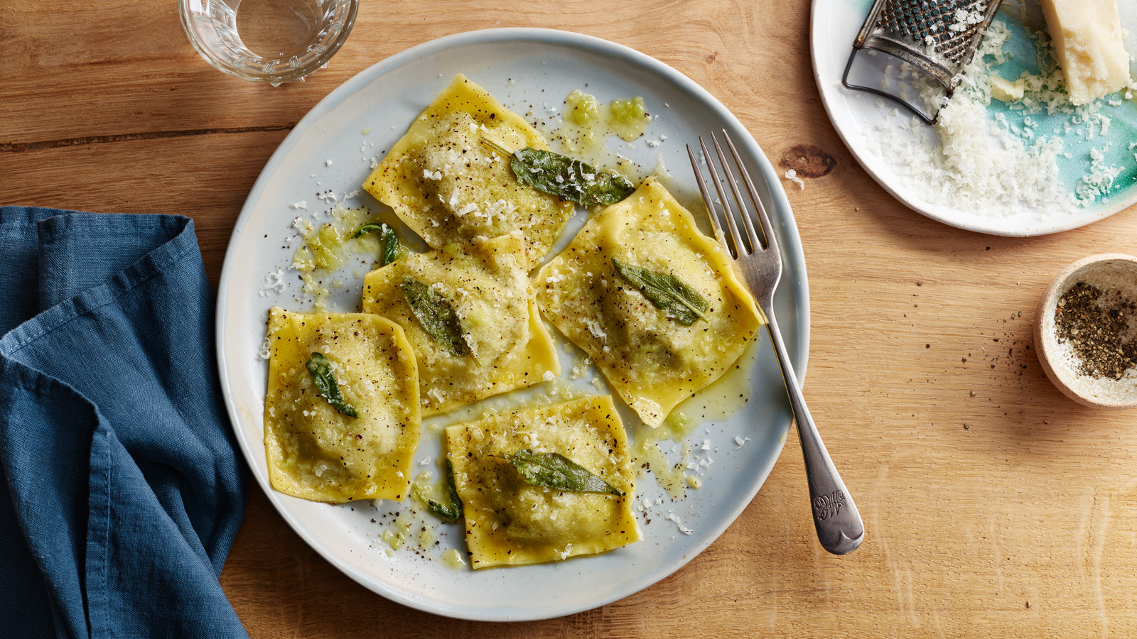 Spinach and ricotta ravioli with sage butter recipe - BBC Food