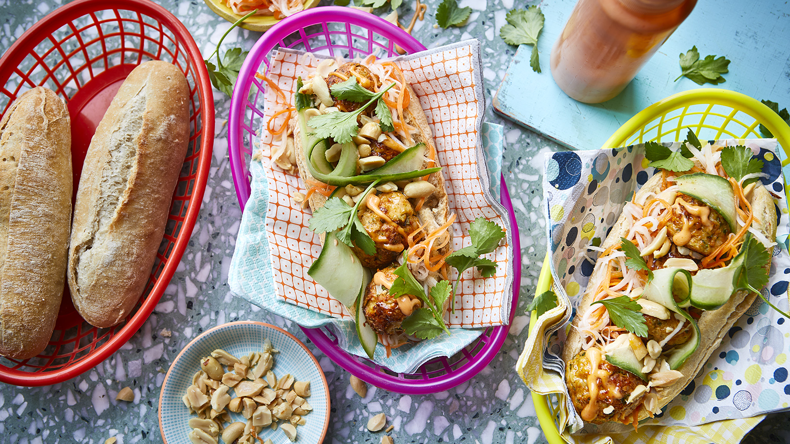 Thai chicken meatball baguettes-image