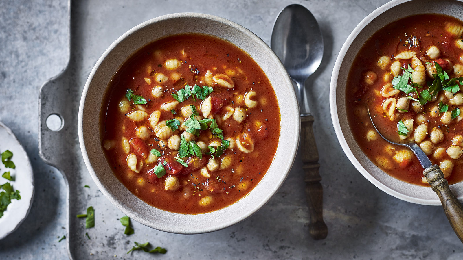 Tomato, chickpea and pasta soup recipe - BBC Food