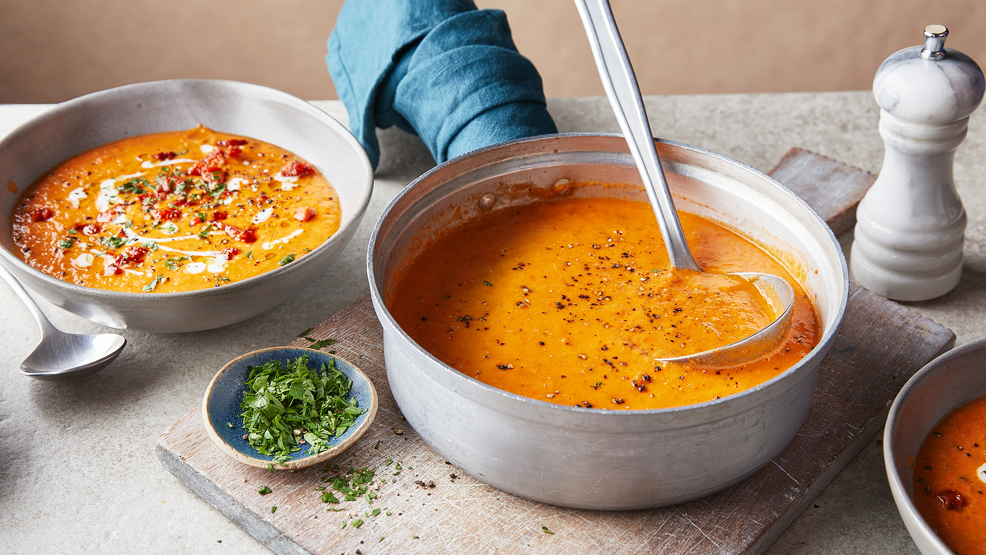Tomato, chorizo and lentil soup-image