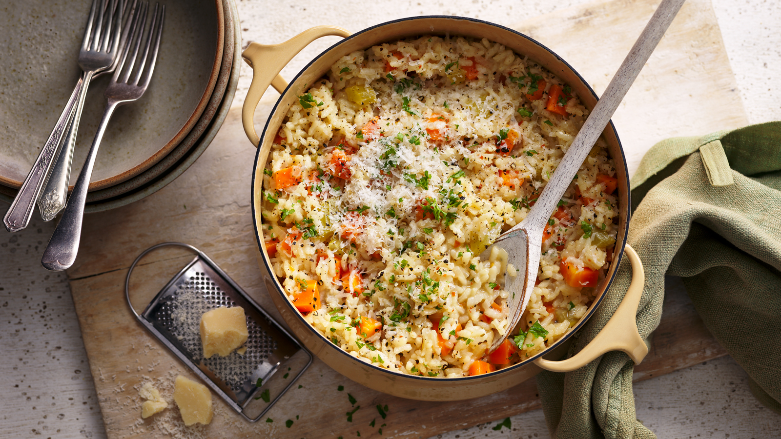 Minced Chicken and Vegetable Risotto Recipe 